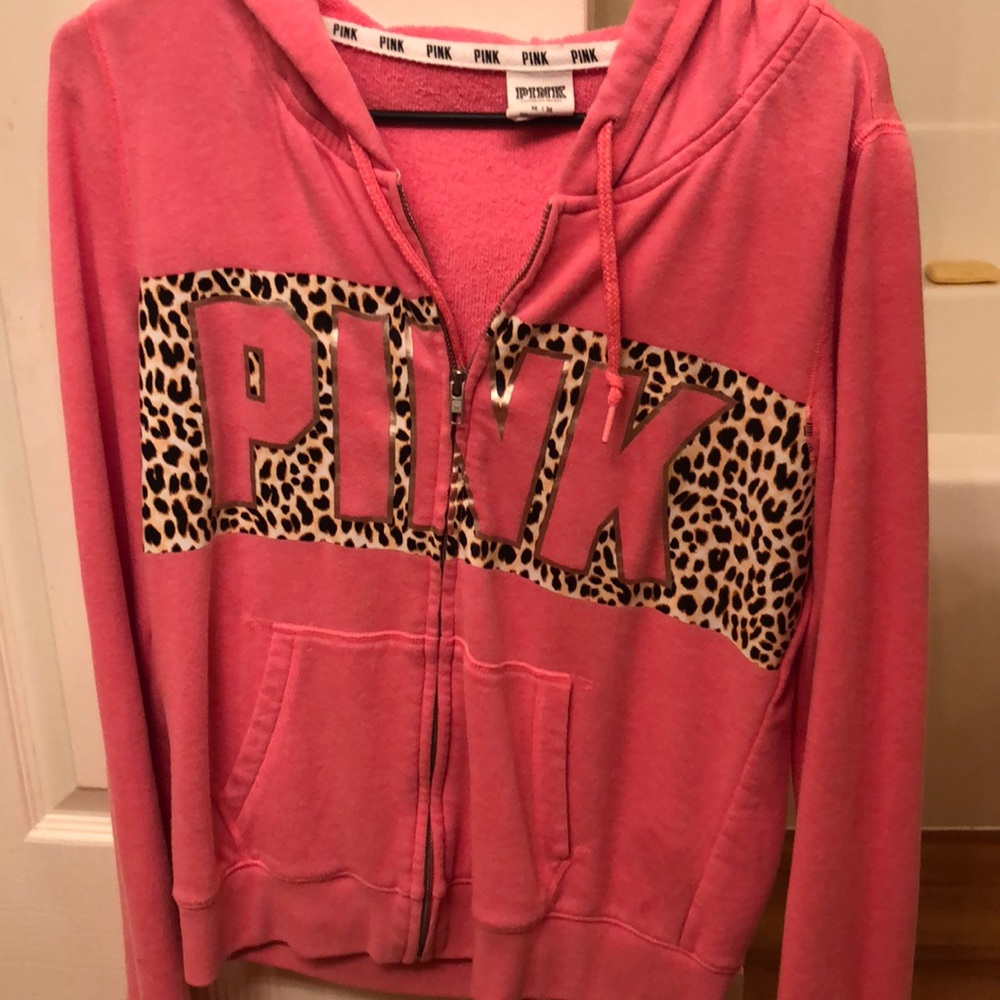 PINK Victoria cheetah hoodie